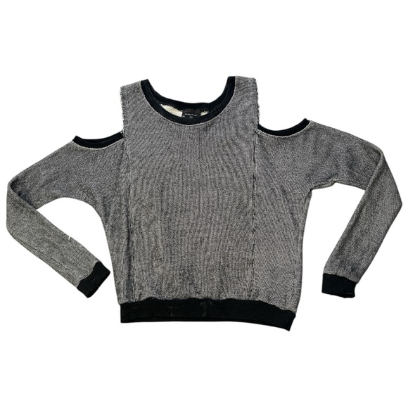 Dress Forum Sweaters - Dress Forum Off-the-Shoulder Gray and Black Sweater
